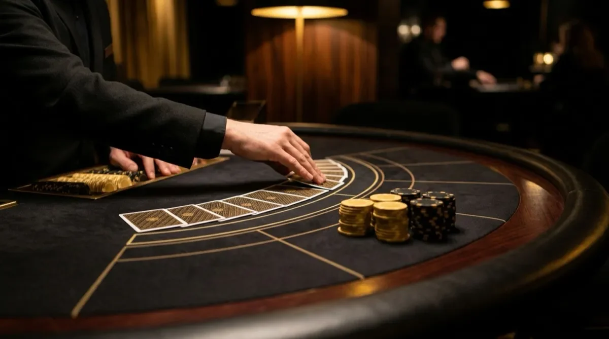 Bàn baccarat trong sảnh casino online
